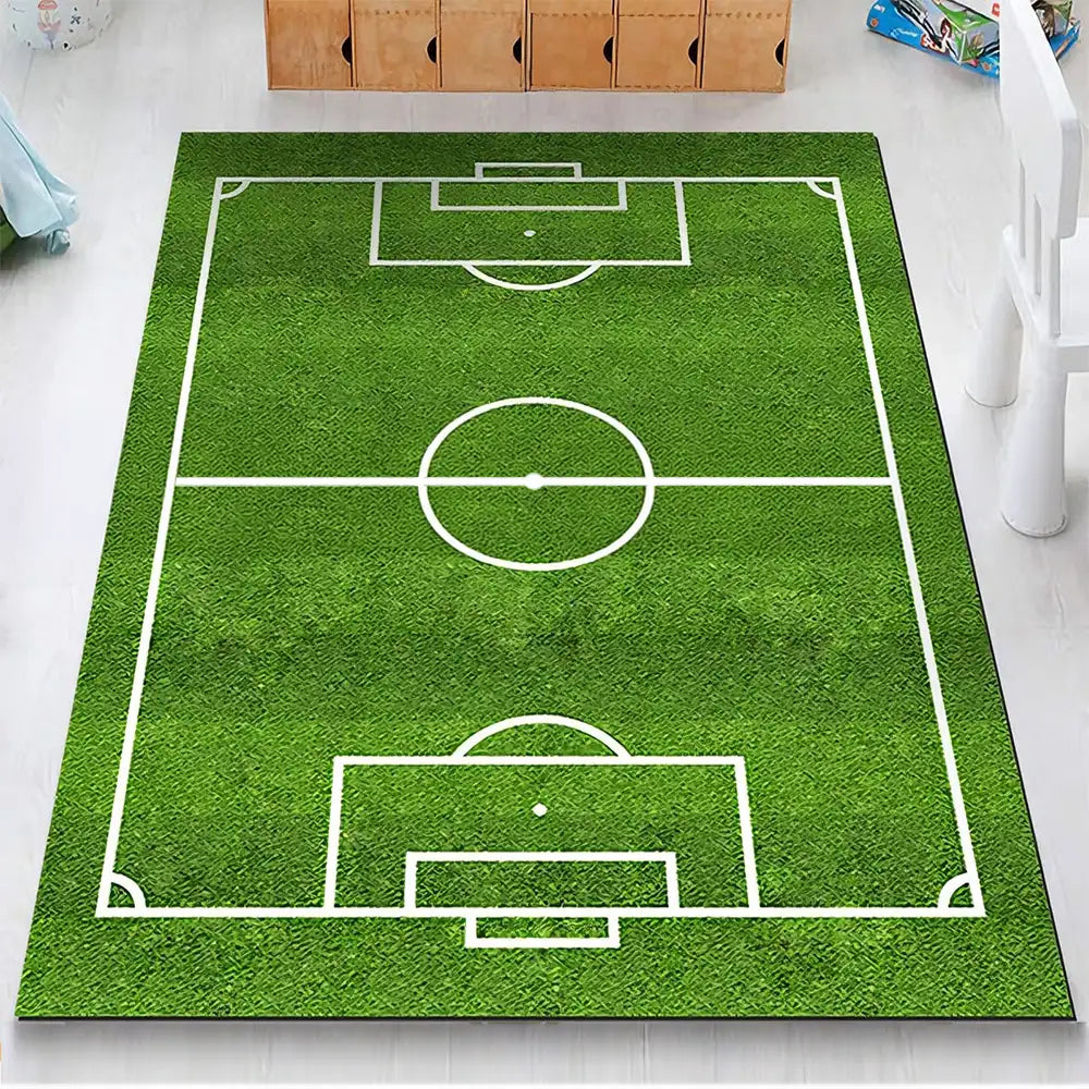 Football Field Pattern Scratch-Resistant Non-Slip Carpet