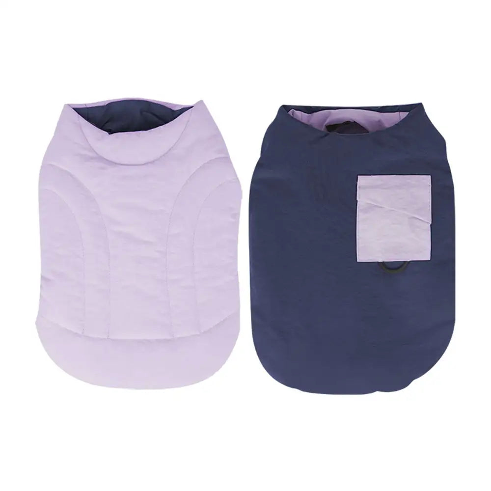 Functional Color-Block Dual-Sided Reversible Wear Dog Vest Coat