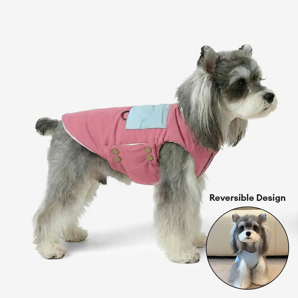 Functional Color-Block Dual-Sided Reversible Wear Dog Vest Coat