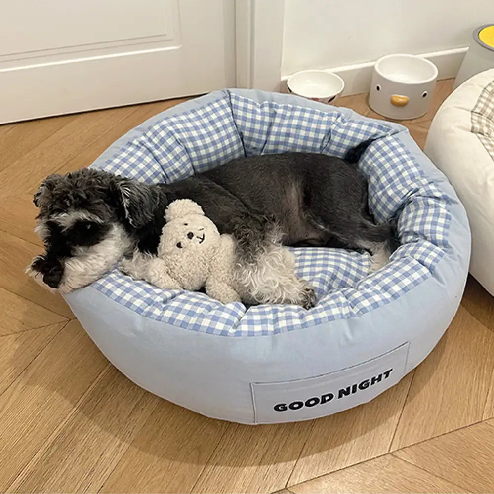 Goodnight Deep Sleep All-around Calming Dog Bed with Bear Toy