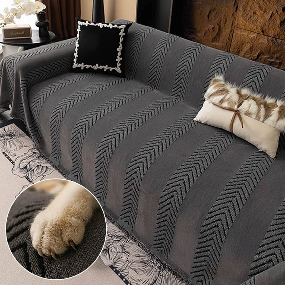 Herringbone Chenille Durable Throw Couch Cover with Seamless Pattern Stitching