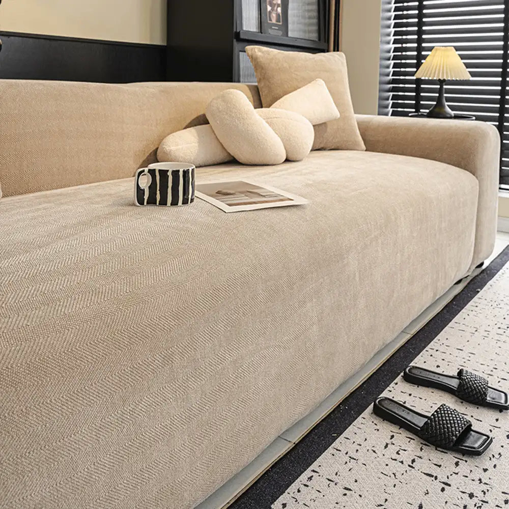 Herringbone Full Coverage Comfortable Scratch-Resistant Sofa Protection Magic Outdoor Couch Cover
