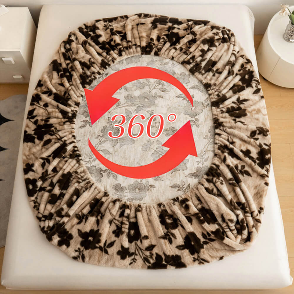 Estampado de leopardo Faux Faux Rabbit Fur Cubierta de colchón de hojas calientes