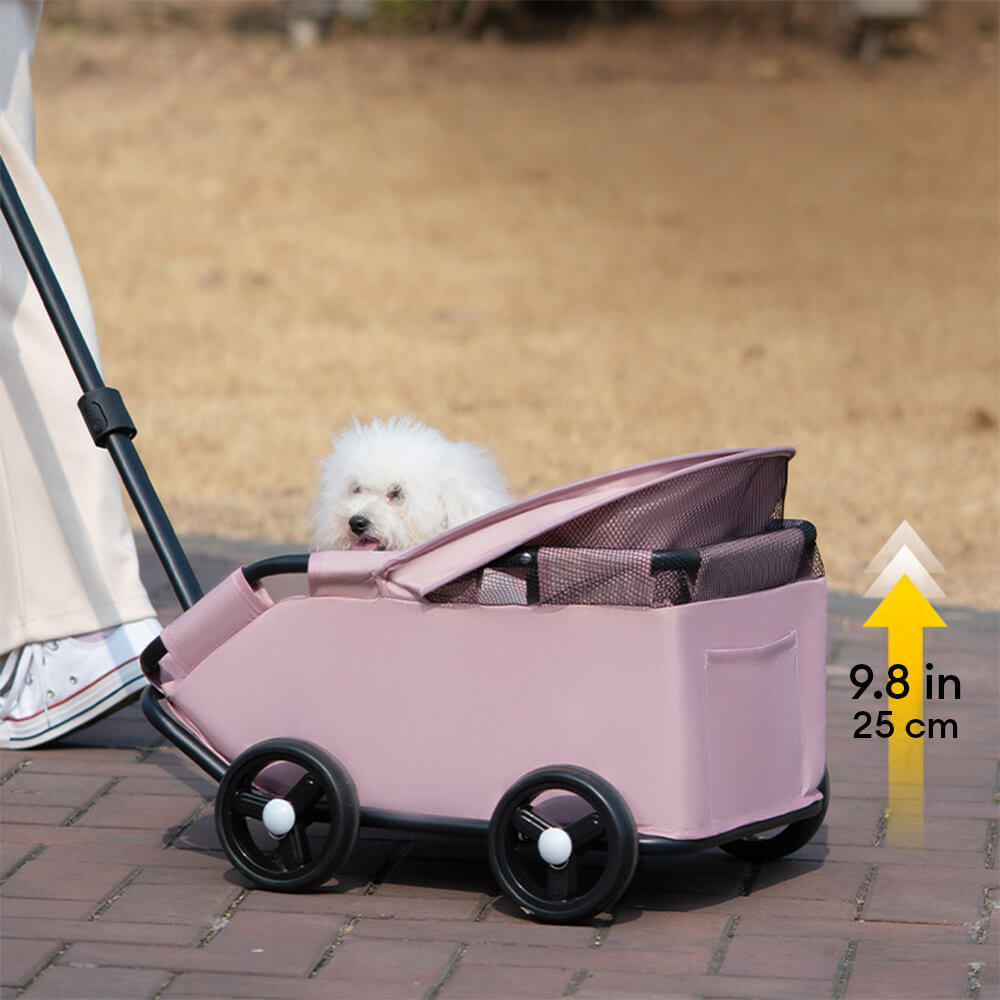 Lightweight Compact Foldable Small Dogs Pet Stroller with Sunshade Canopy
