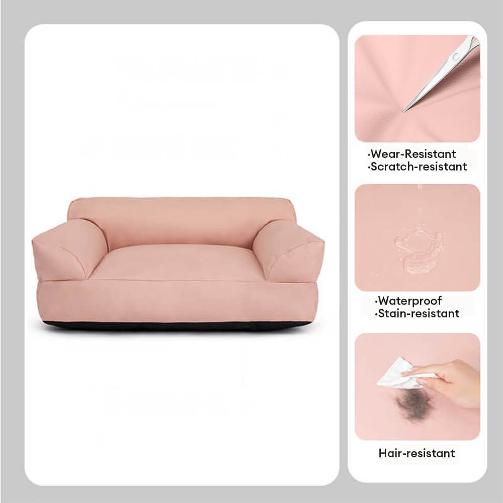 Cama de sofá de capricho de apoyo para perros y gatos de lujo impermeable