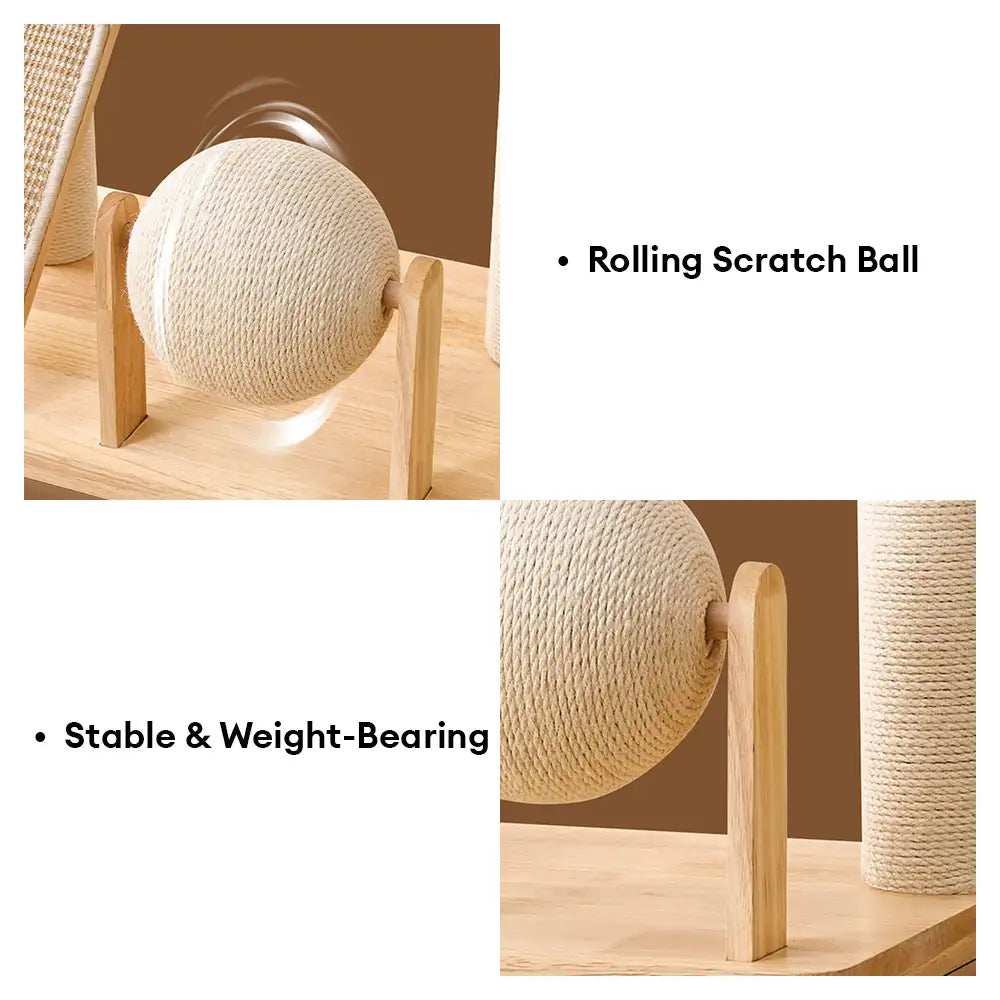 Modern Wooden Multi-Functional Play And Scratching Cat Tree with Space Capsule