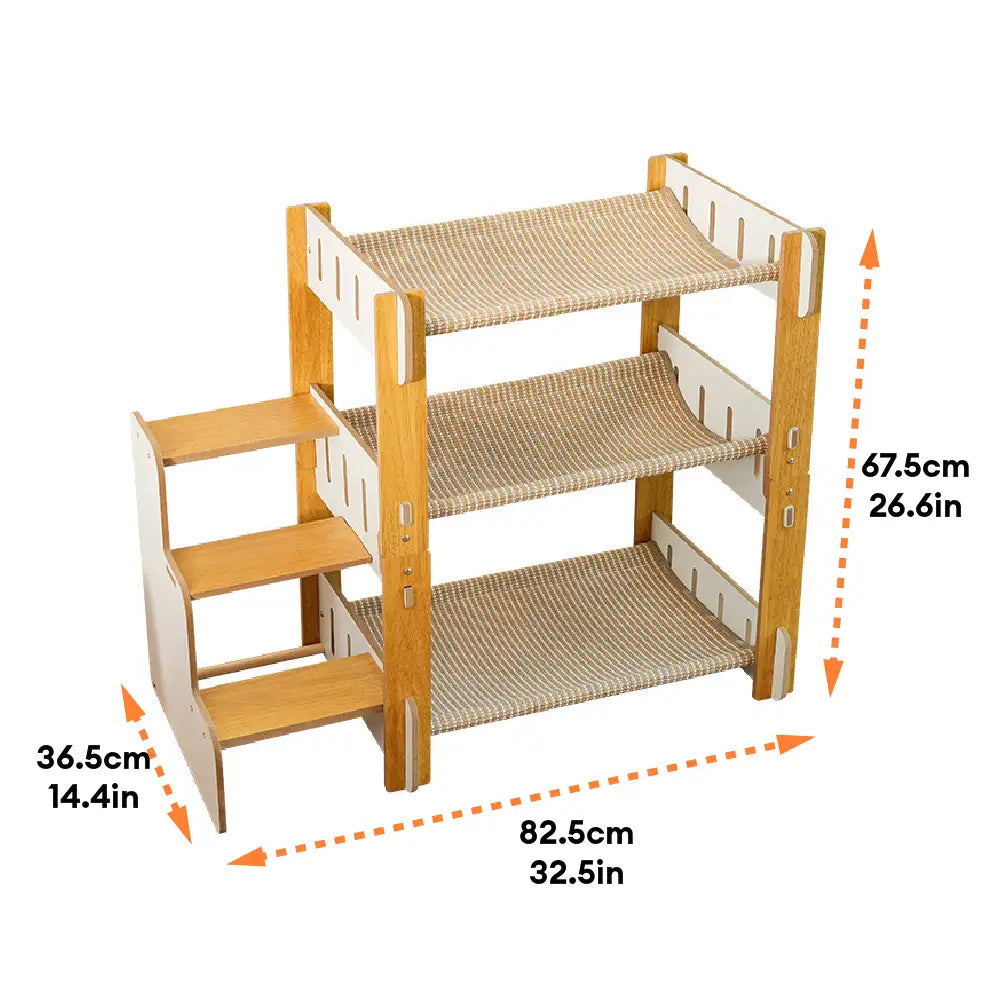 Multi-Tiered Faux Sisal Cat Scratching Cat Hammock with Stairs