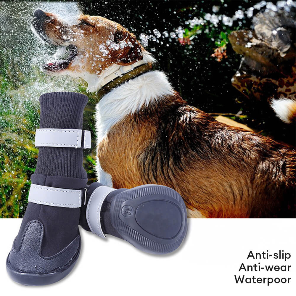 Wasserdichte, warme, langlebige, reflektierende Hundestiefel für den Außenbereich