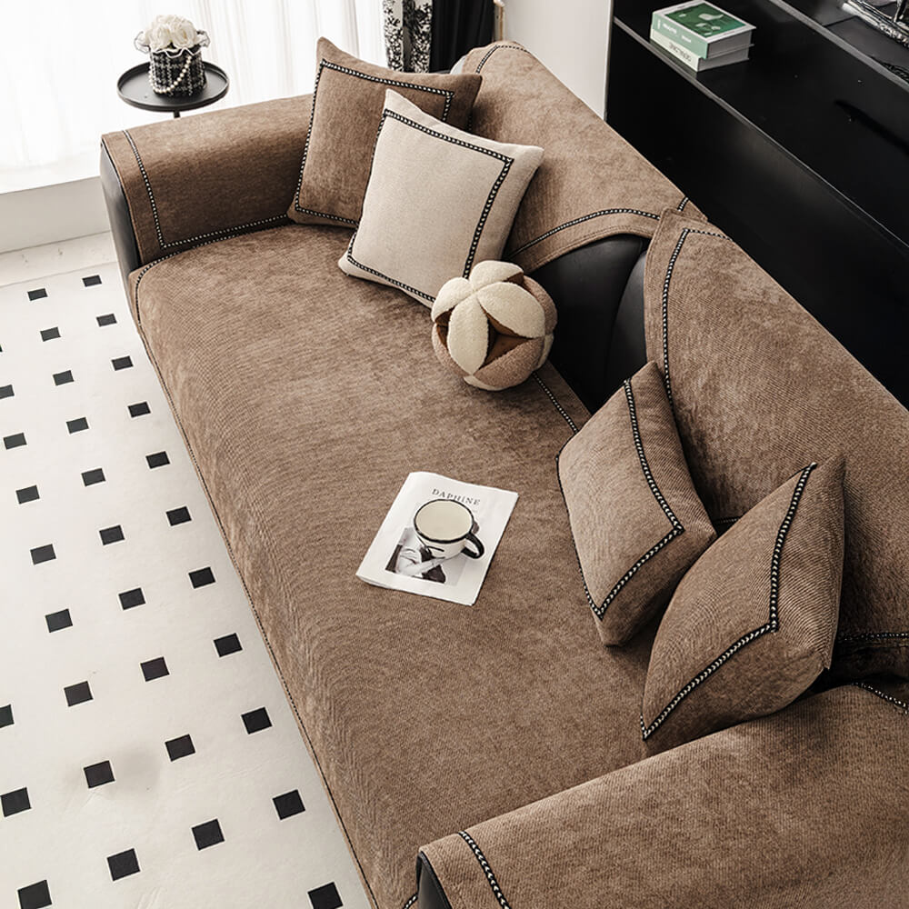Simple Modern Jacquard High-Weight Non-Slip Chenille Outdoor Couch Cover