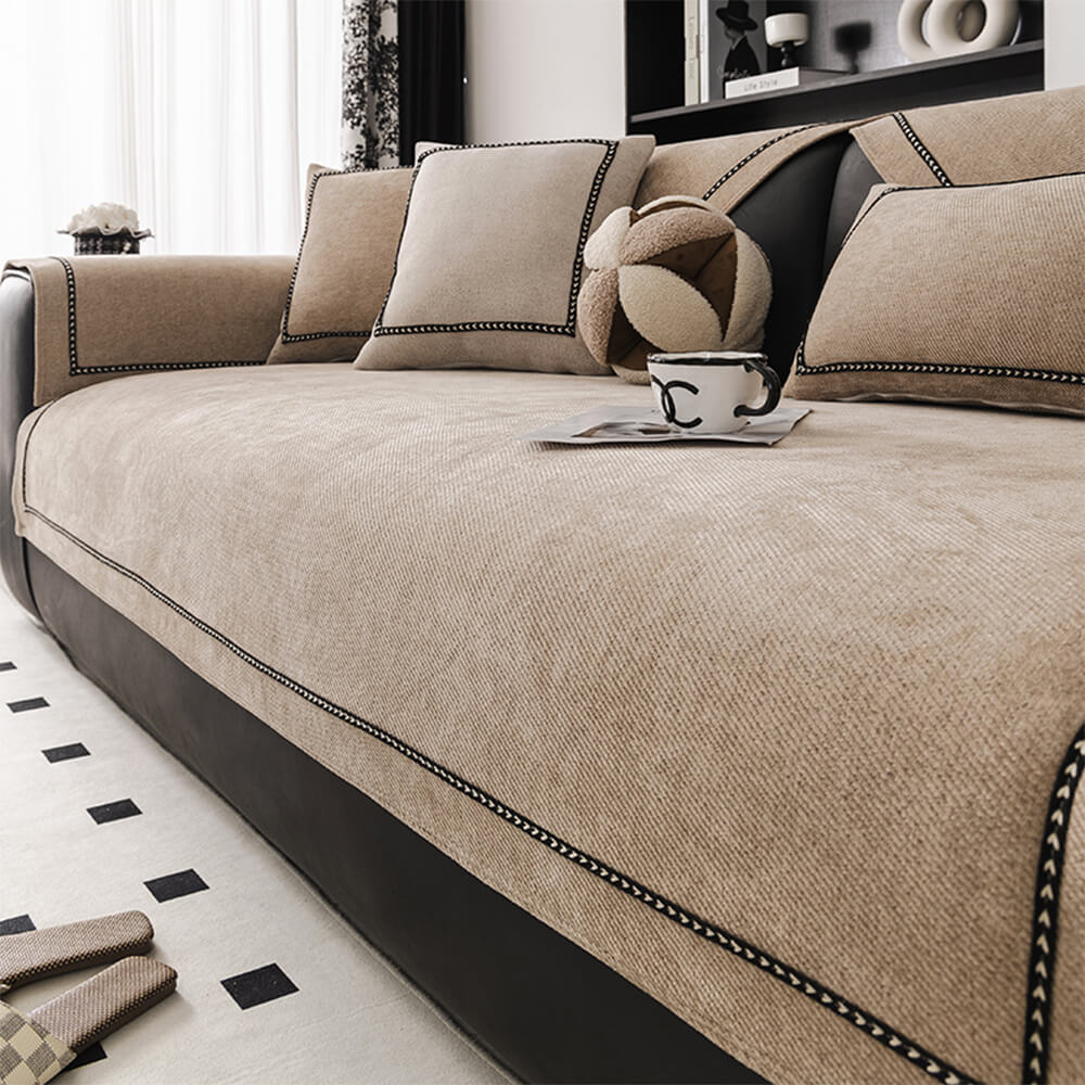 Simple Modern Jacquard High-Weight Non-Slip Chenille Outdoor Couch Cover