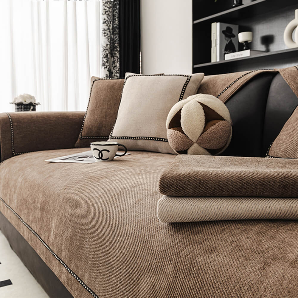 Simple Modern Jacquard High-Weight Non-Slip Chenille Outdoor Couch Cover