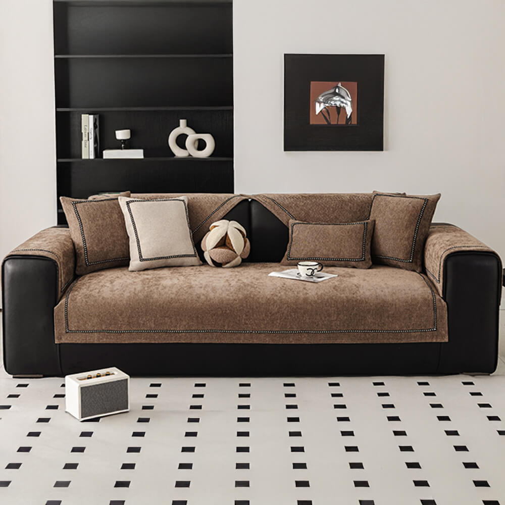 Simple Modern Jacquard High-Weight Non-Slip Chenille Outdoor Couch Cover