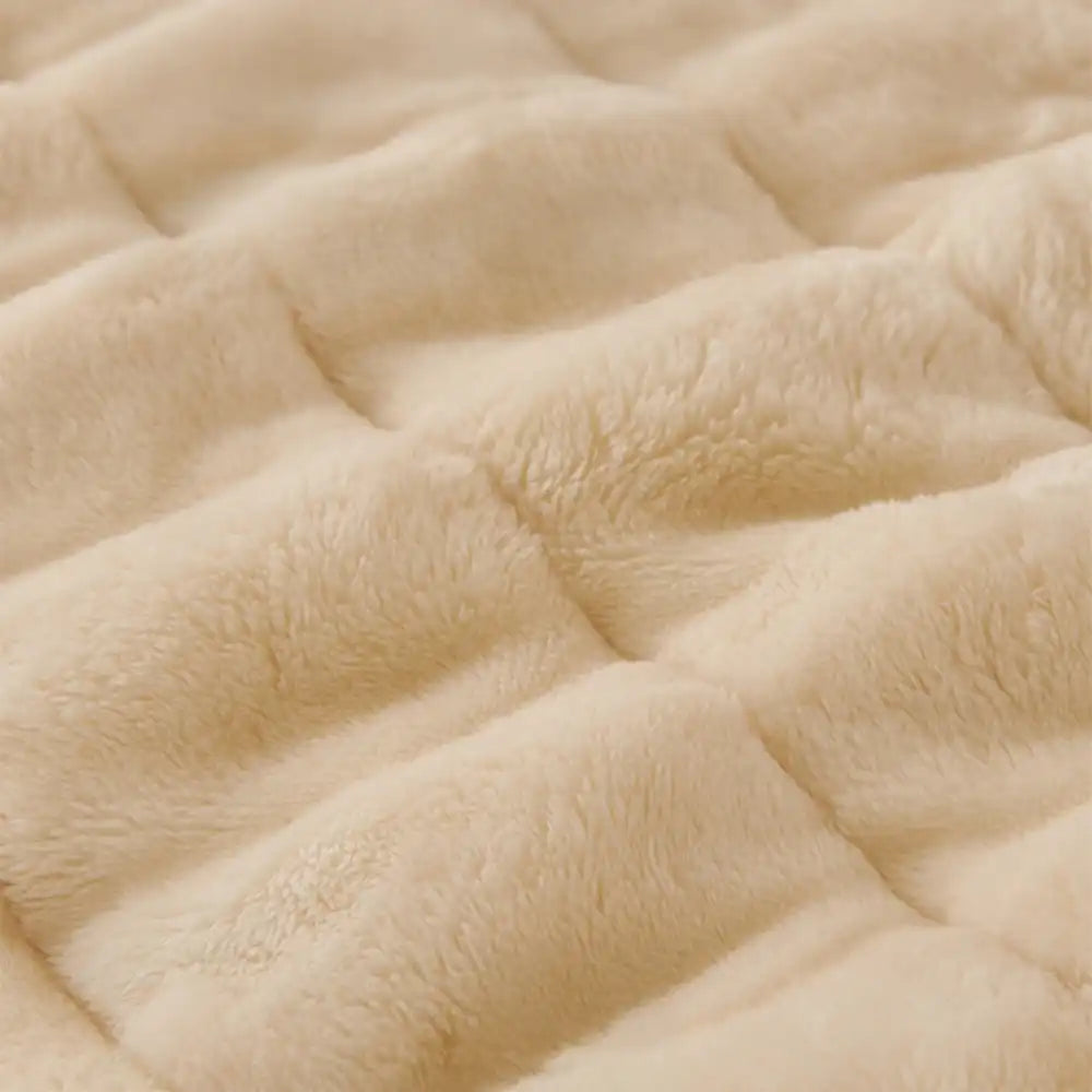 Solid-Color Fluffy Sofa Decor Thickened Couch Cover