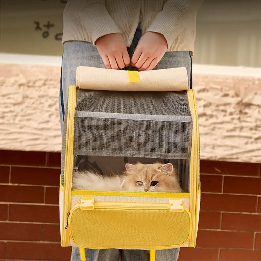 Spacious Lightweight Cat Carrier Backpack with Transparent Window