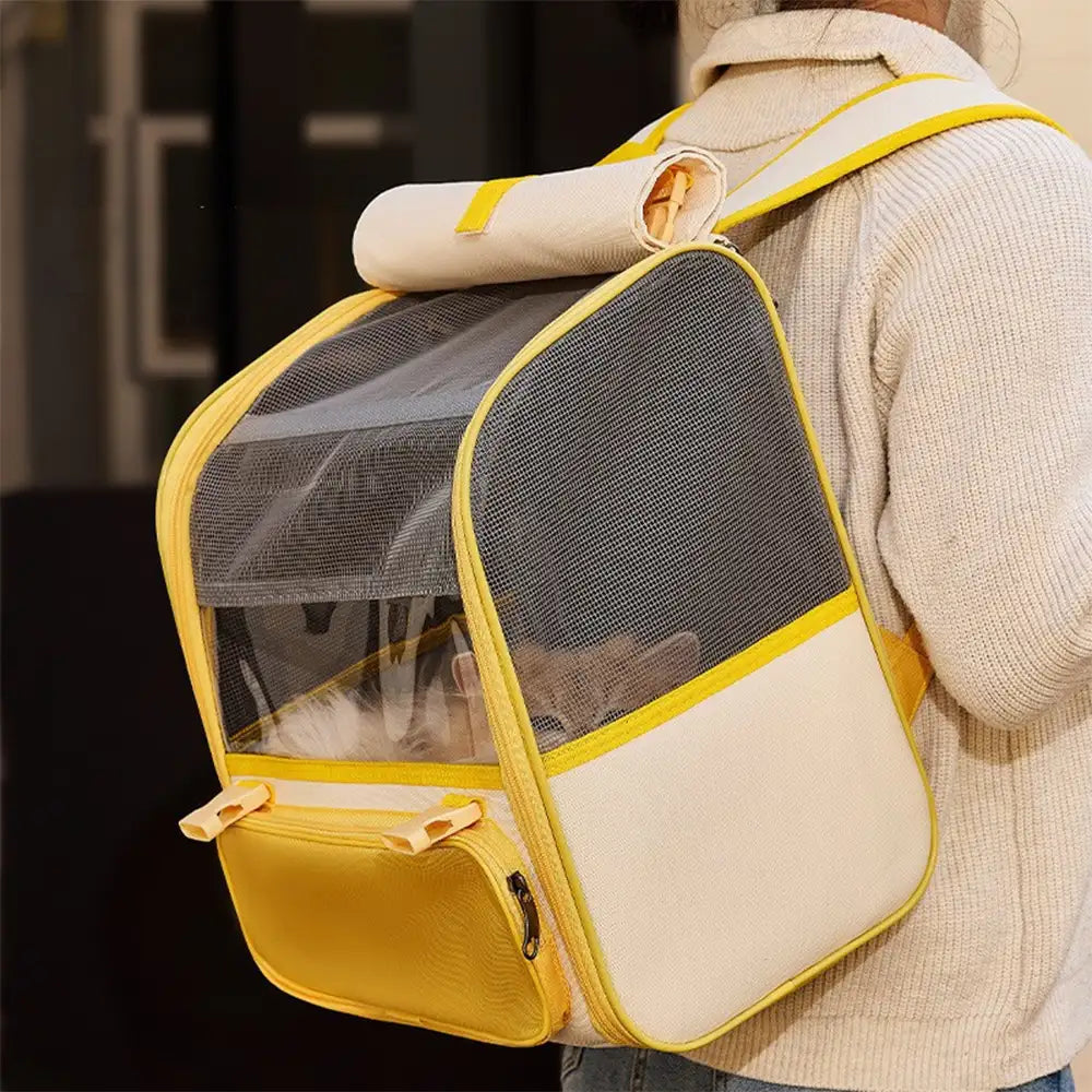 Spacious Lightweight Cat Carrier Backpack with Transparent Window