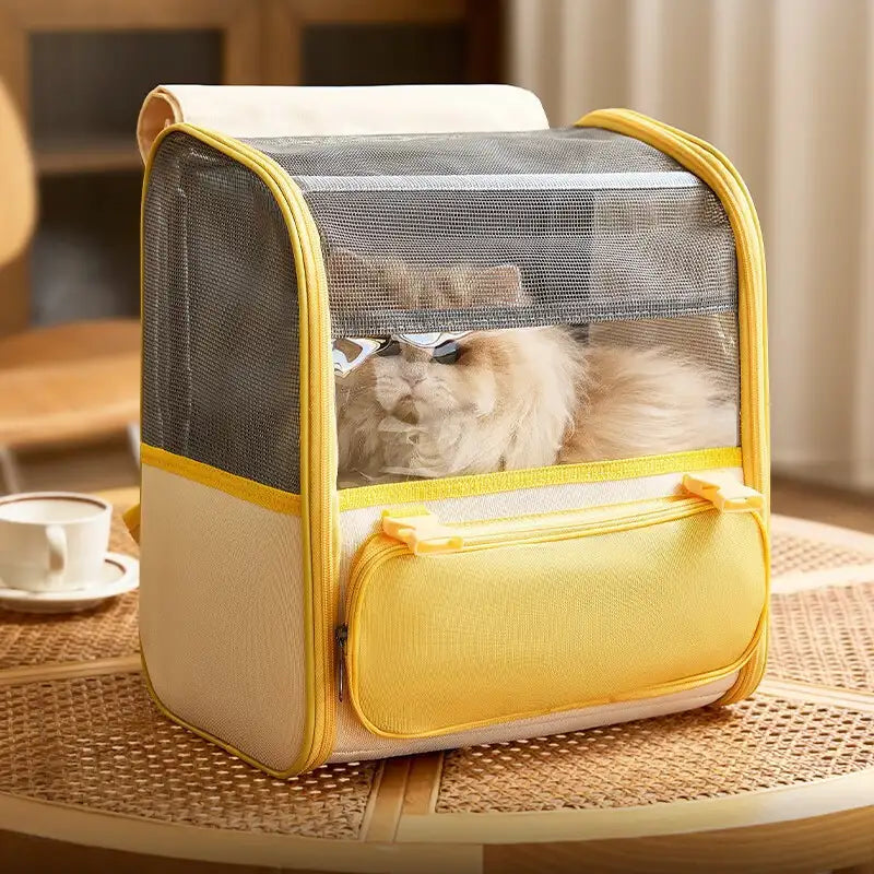 Spacious Lightweight Cat Carrier Backpack with Transparent Window