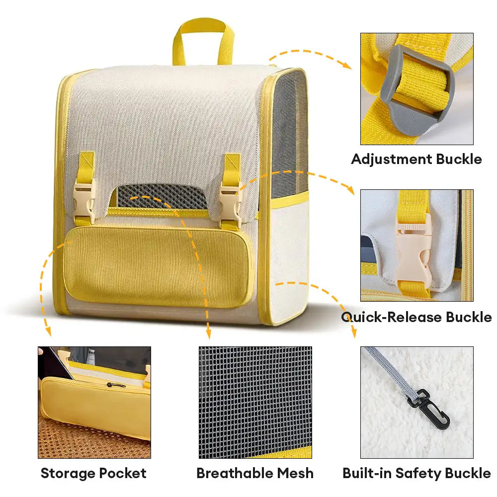 Spacious Lightweight Cat Carrier Backpack with Transparent Window