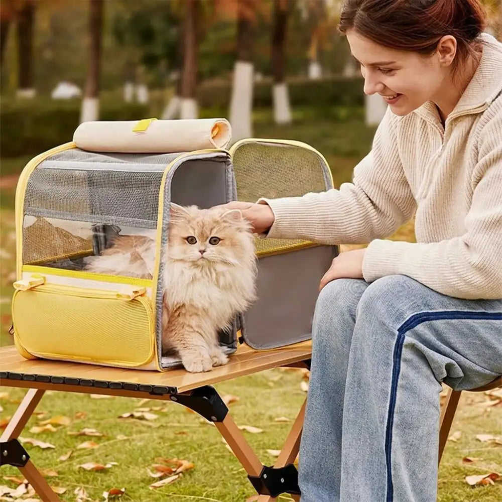 Spacious Lightweight Cat Carrier Backpack with Transparent Window