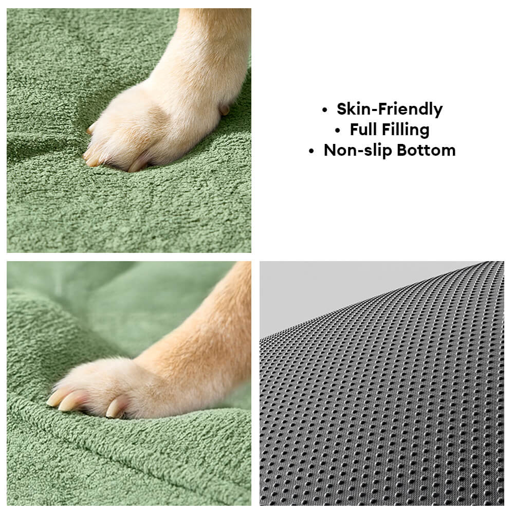 Square Water-Resistant Anti-Scratch Short Plush Dog Bed