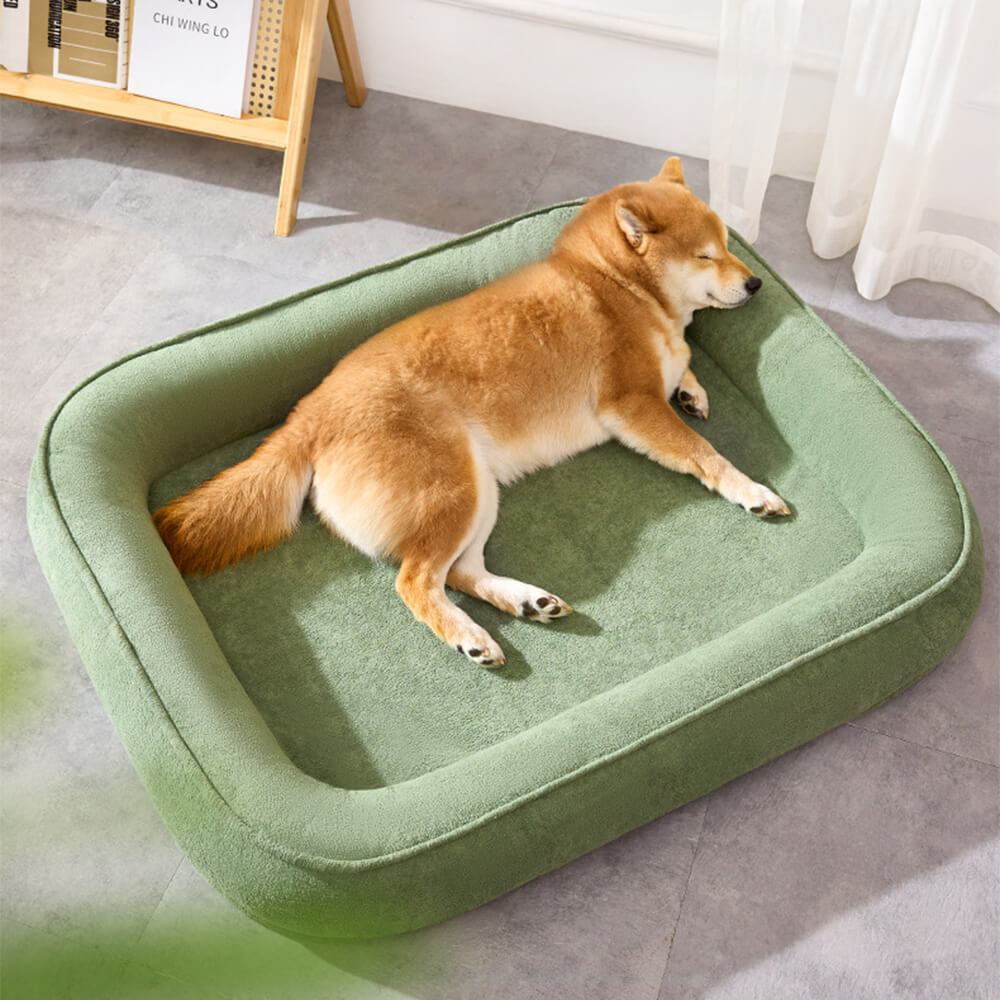 Square Water-Resistant Anti-Scratch Short Plush Dog Bed