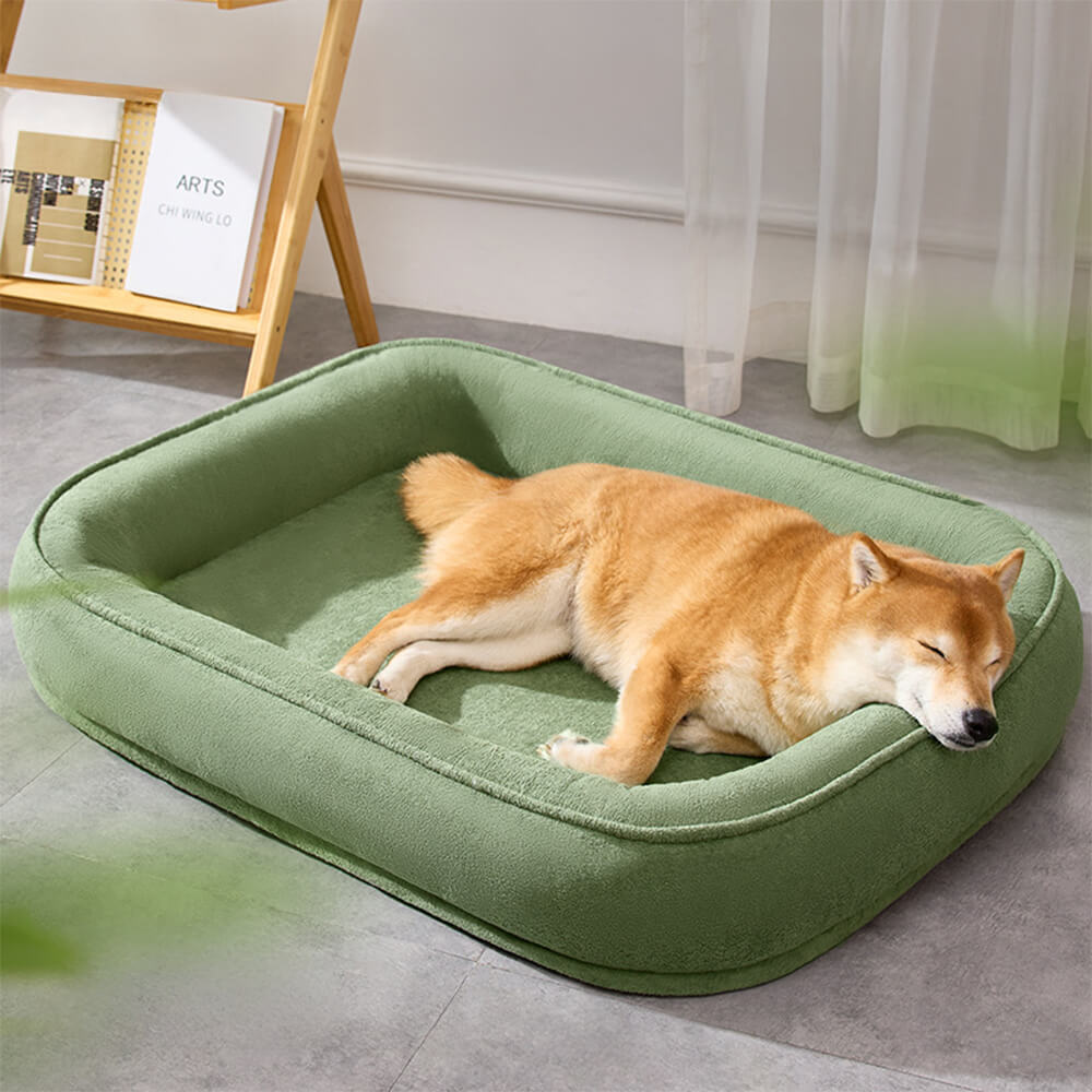 Square Water-Resistant Anti-Scratch Short Plush Dog Bed