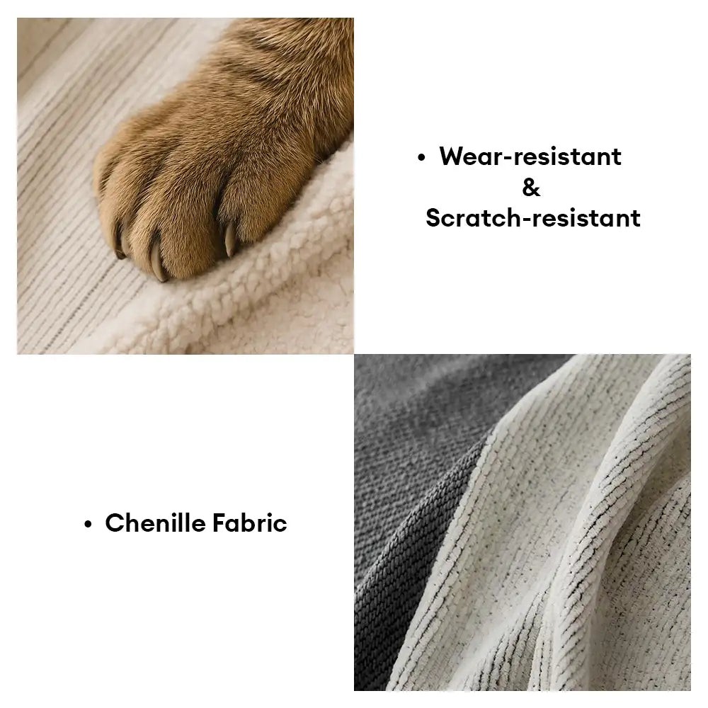 Stripe Art Scratch Resistant Chenille Multifunctional Sofa Protector Couch Cover