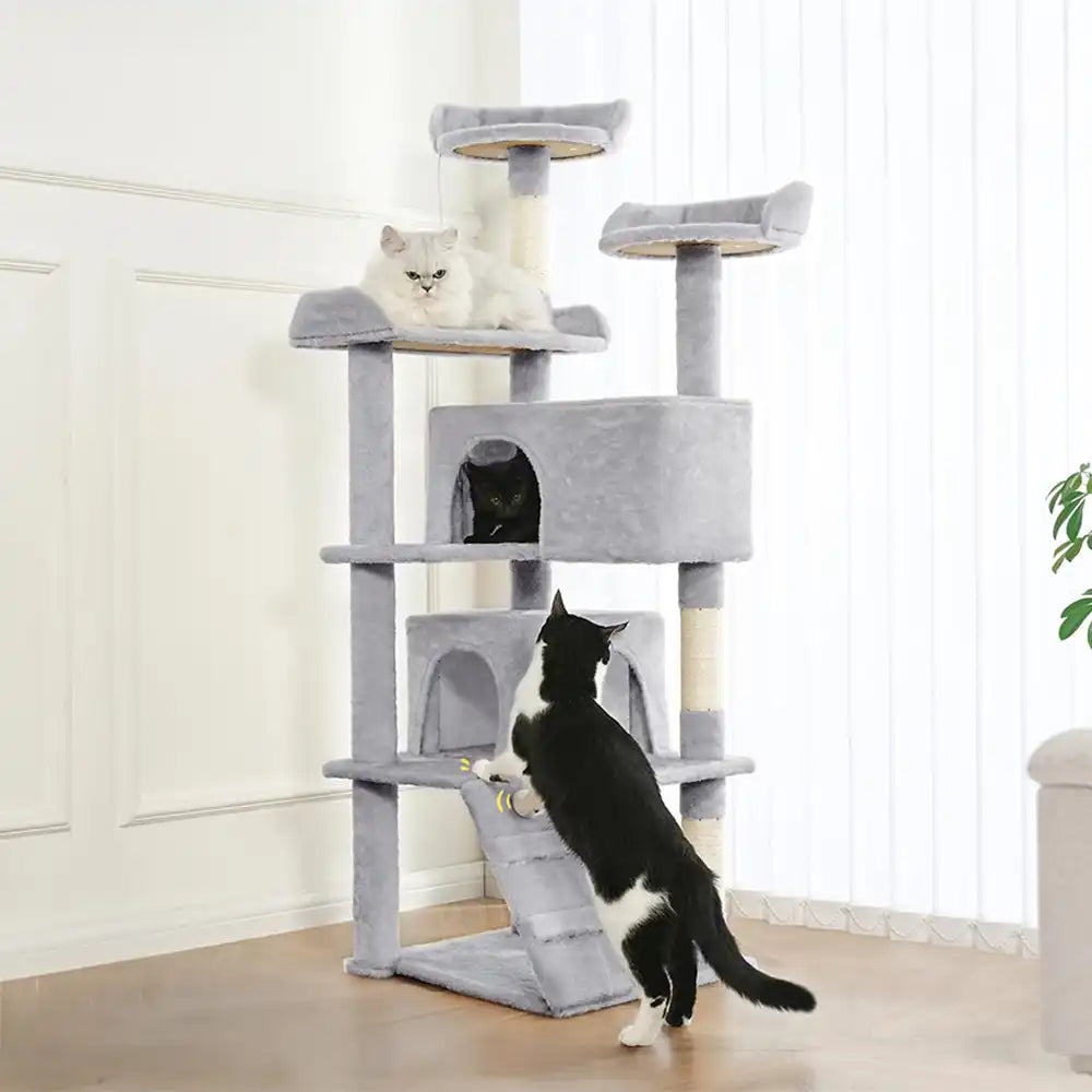 Árbol para gatos de varios niveles, resistente y de felpa, con cómodos compartimentos & Rascadores