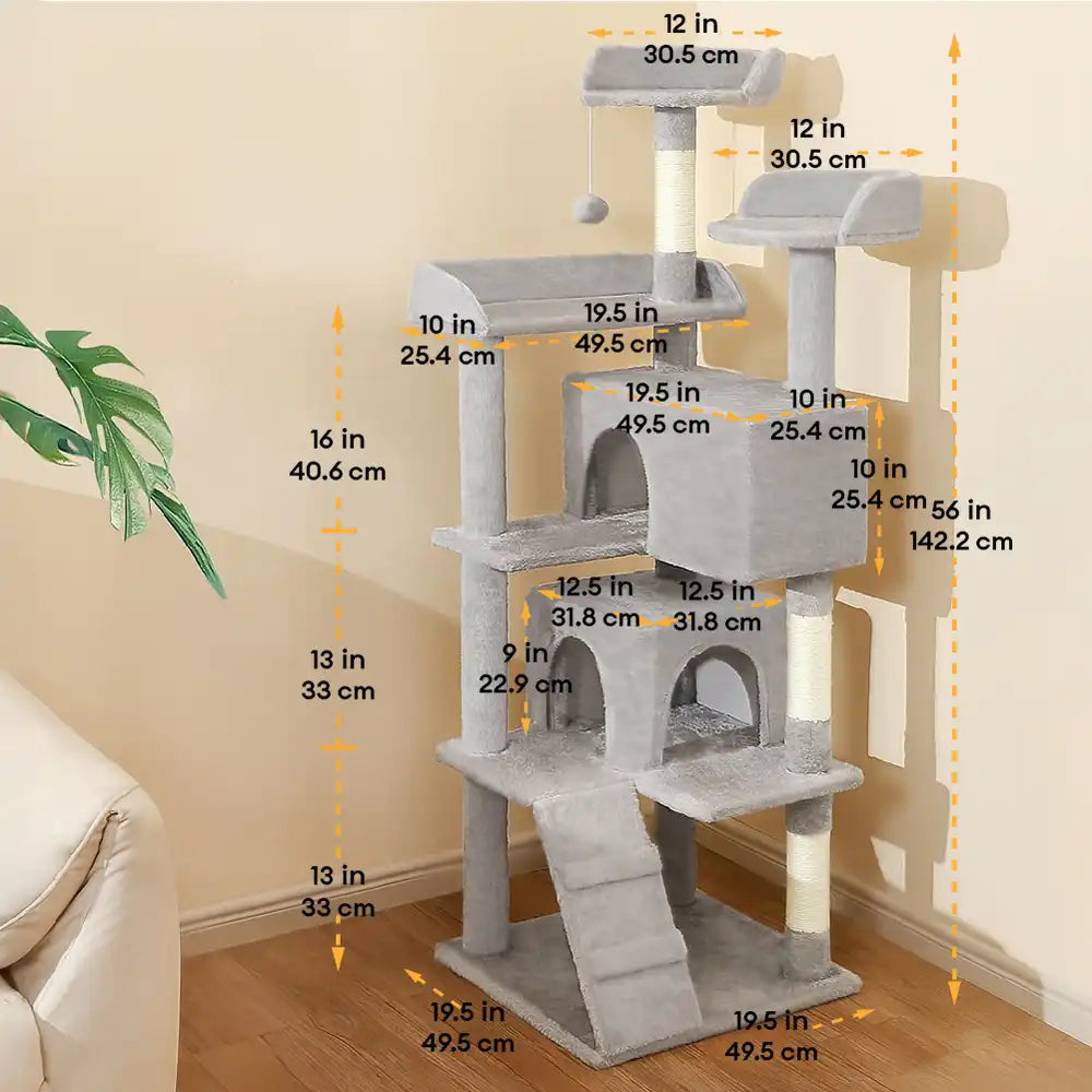 Árbol para gatos de varios niveles, resistente y de felpa, con cómodos compartimentos & Rascadores
