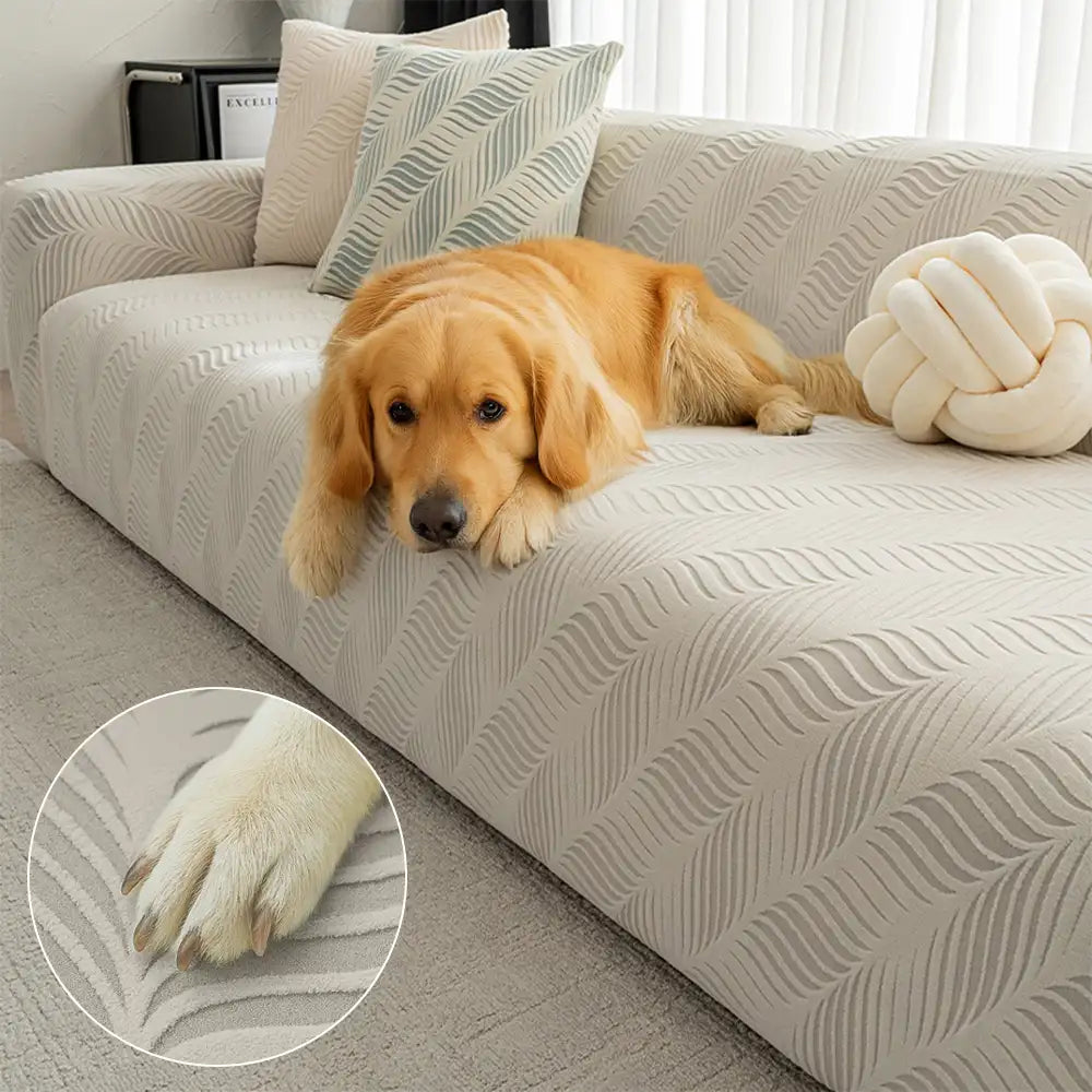Thick Polar Fleece Jacquard Anti-Scratch Stretch Couch Cover