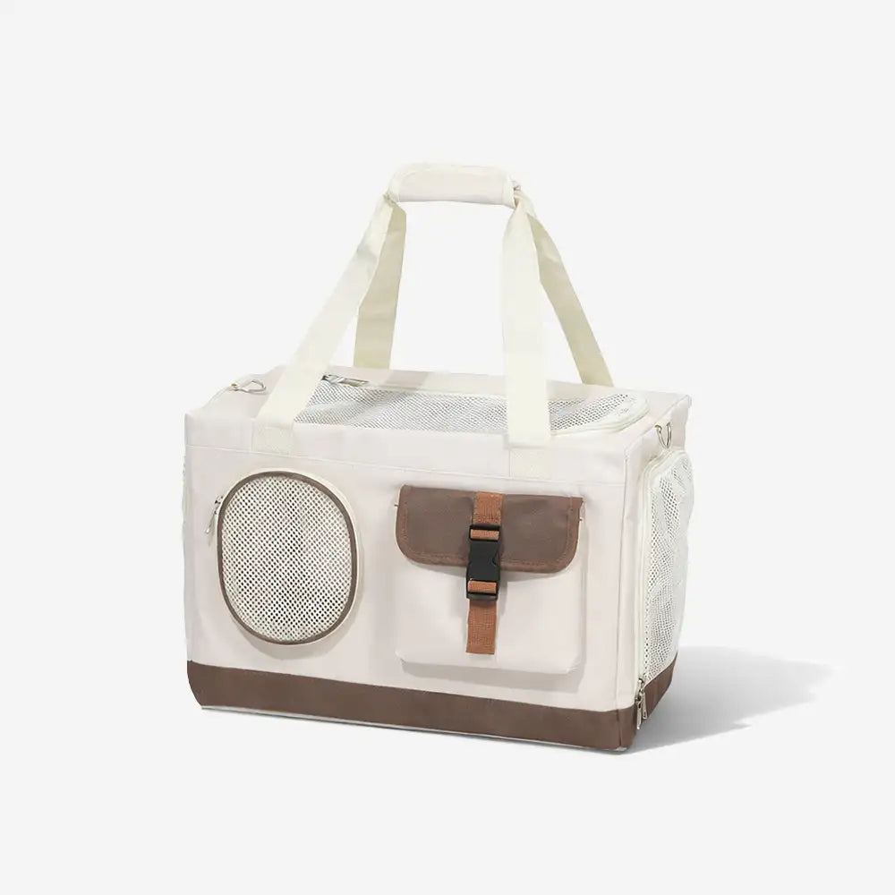 Travel Carrier Double-Layer Foldable Cat Bag with Detachable Trolley