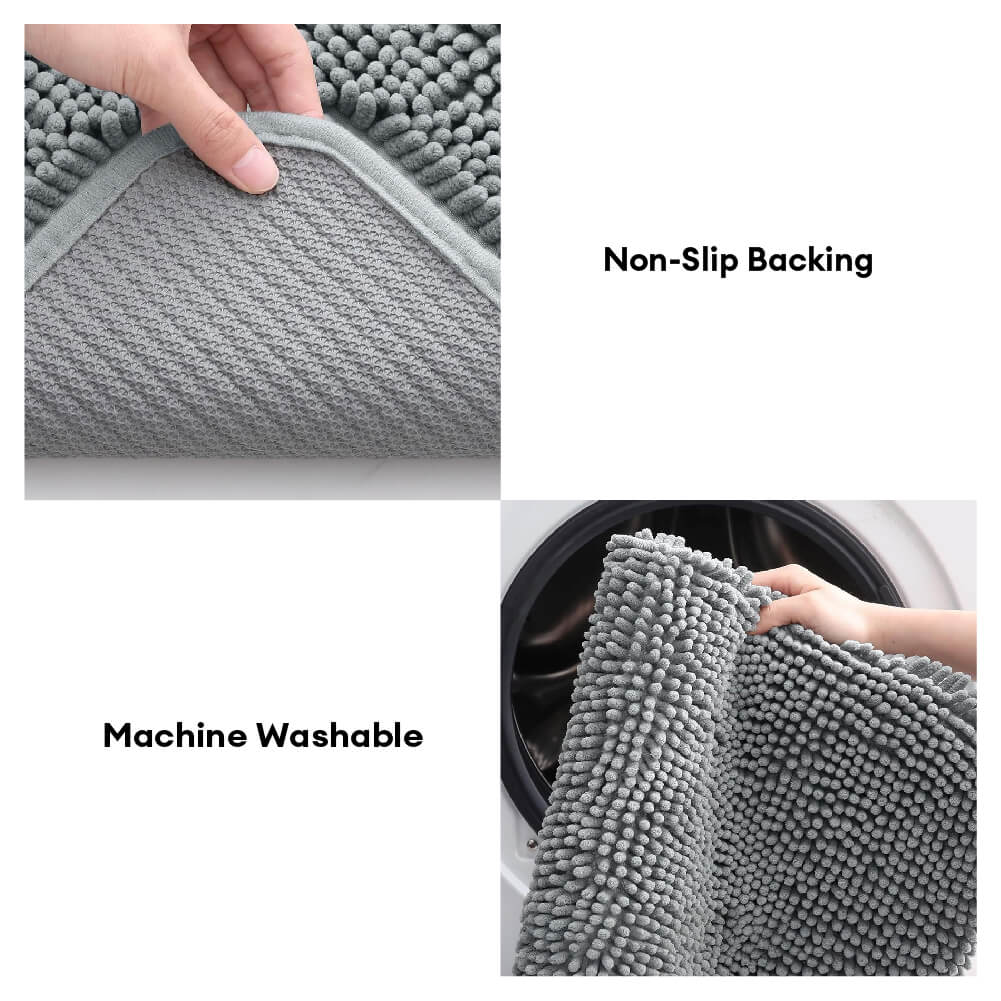 Ultra-Absorbent Non-Slip Chenille Front Door Mat for Muddy Dog Paws