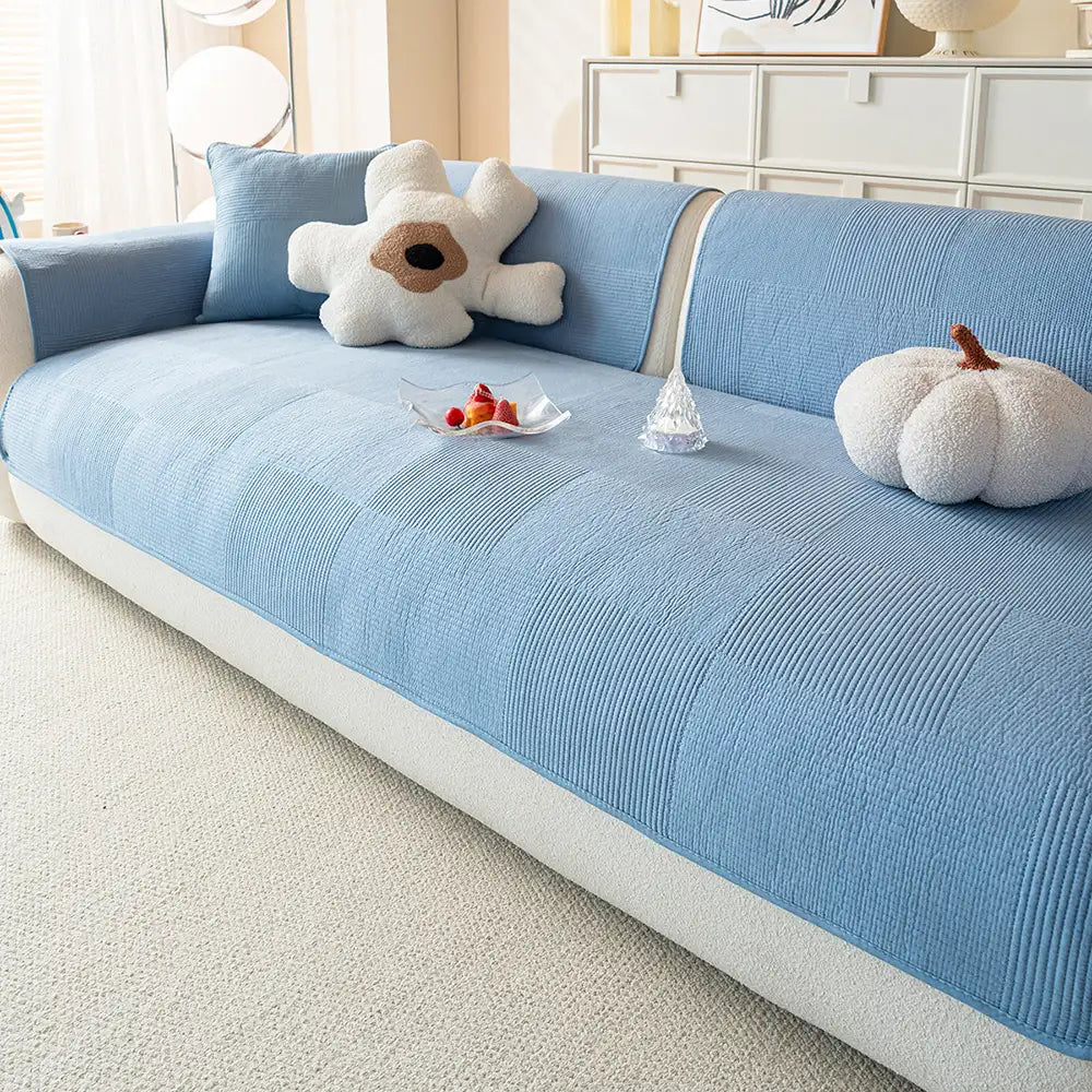 Washed Cotton Skin-Friendly Breathable Sofa Protector Non-slip Couch Cover