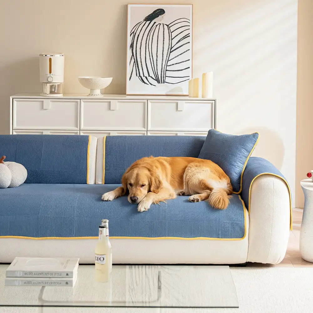 Washed Cotton Skin-Friendly Breathable Sofa Protector Non-slip Couch Cover
