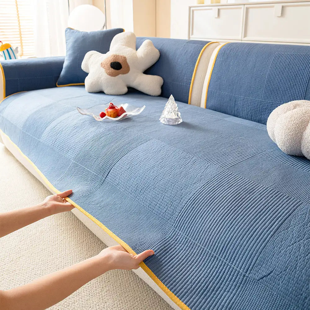 Washed Cotton Skin-Friendly Breathable Sofa Protector Non-slip Couch Cover