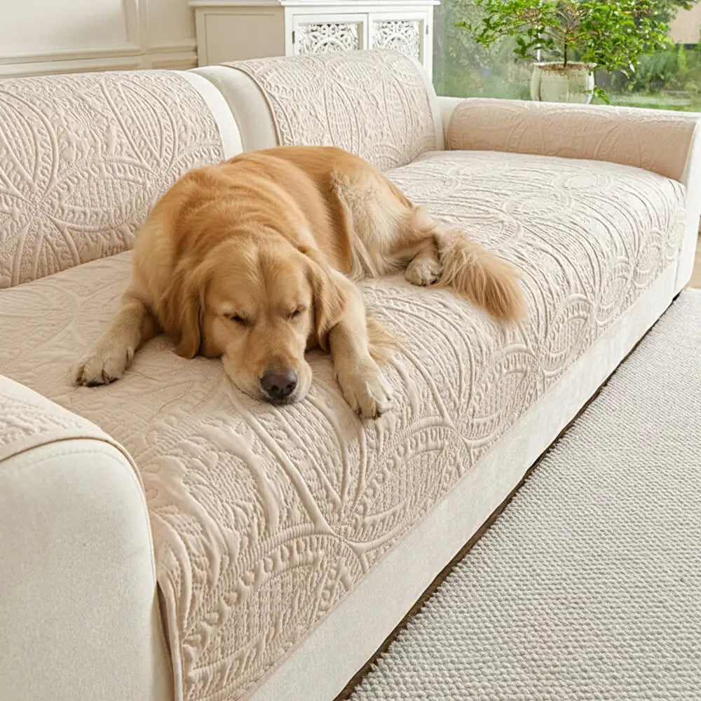 Water-Repellent Brushed Fabric All-Season Breathable Non-Slip Couch Cover