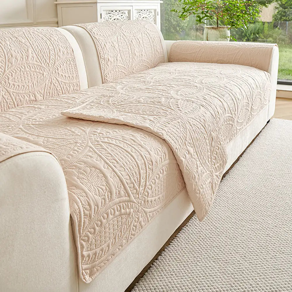 Water-Repellent Brushed Fabric All-Season Breathable Non-Slip Outdoor Couch Cover