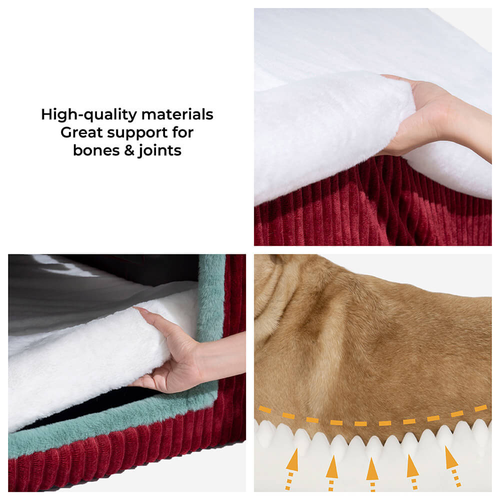 Casa de nieve navideña acogedora calidez gran casa de perros