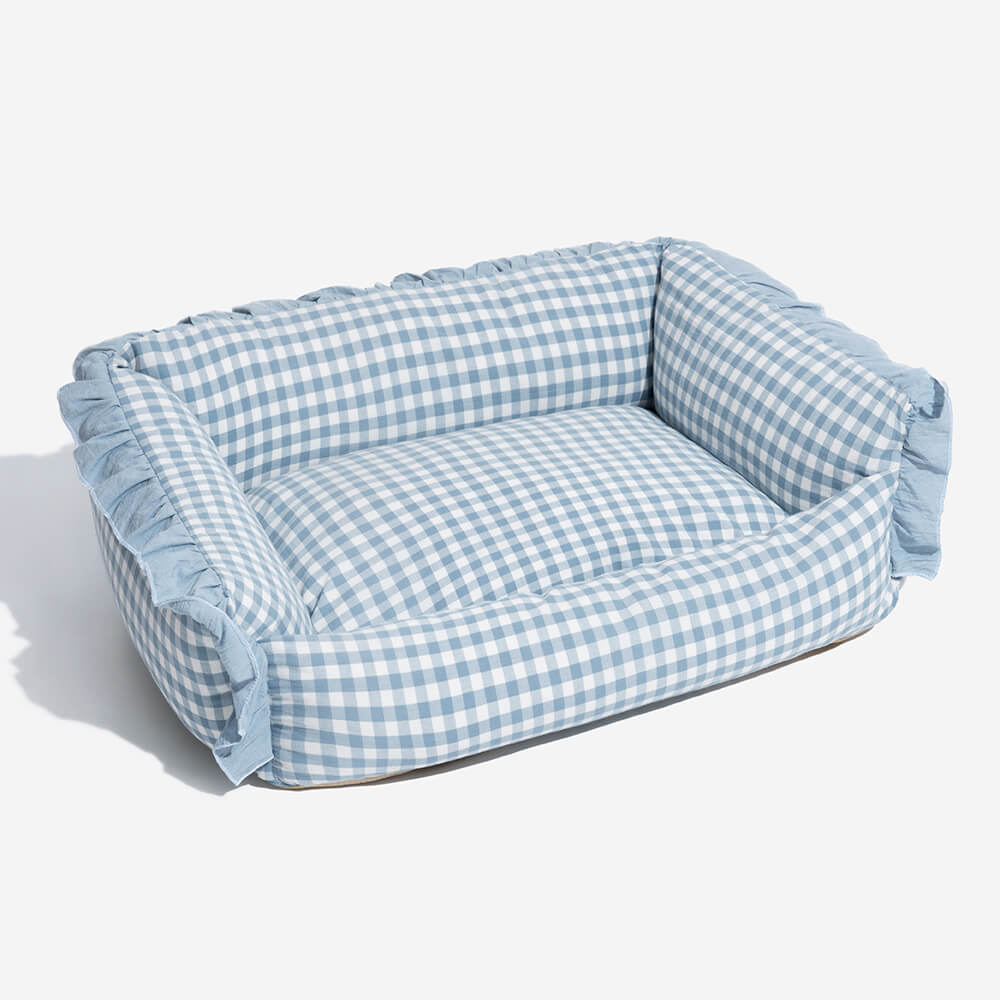 Fashion Ruffle Plaid Detachable Warm Dog & Cat Bed - FUNNYFUZZY