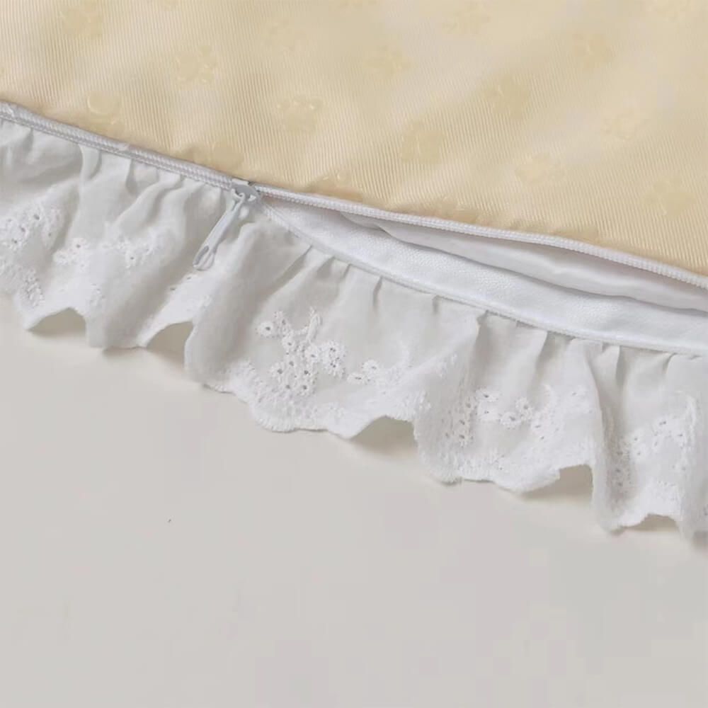 Floral Ice Silk Dog & Cat Cooling Mat Neck Support with Pillow