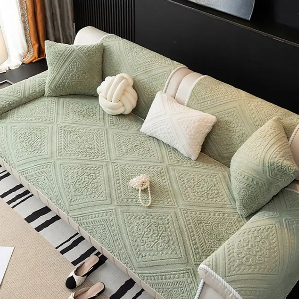 Toda la temporada de estilo nórdico Nórdico Plush Talled Decorativo Cubierta de sofá sin deslizamiento