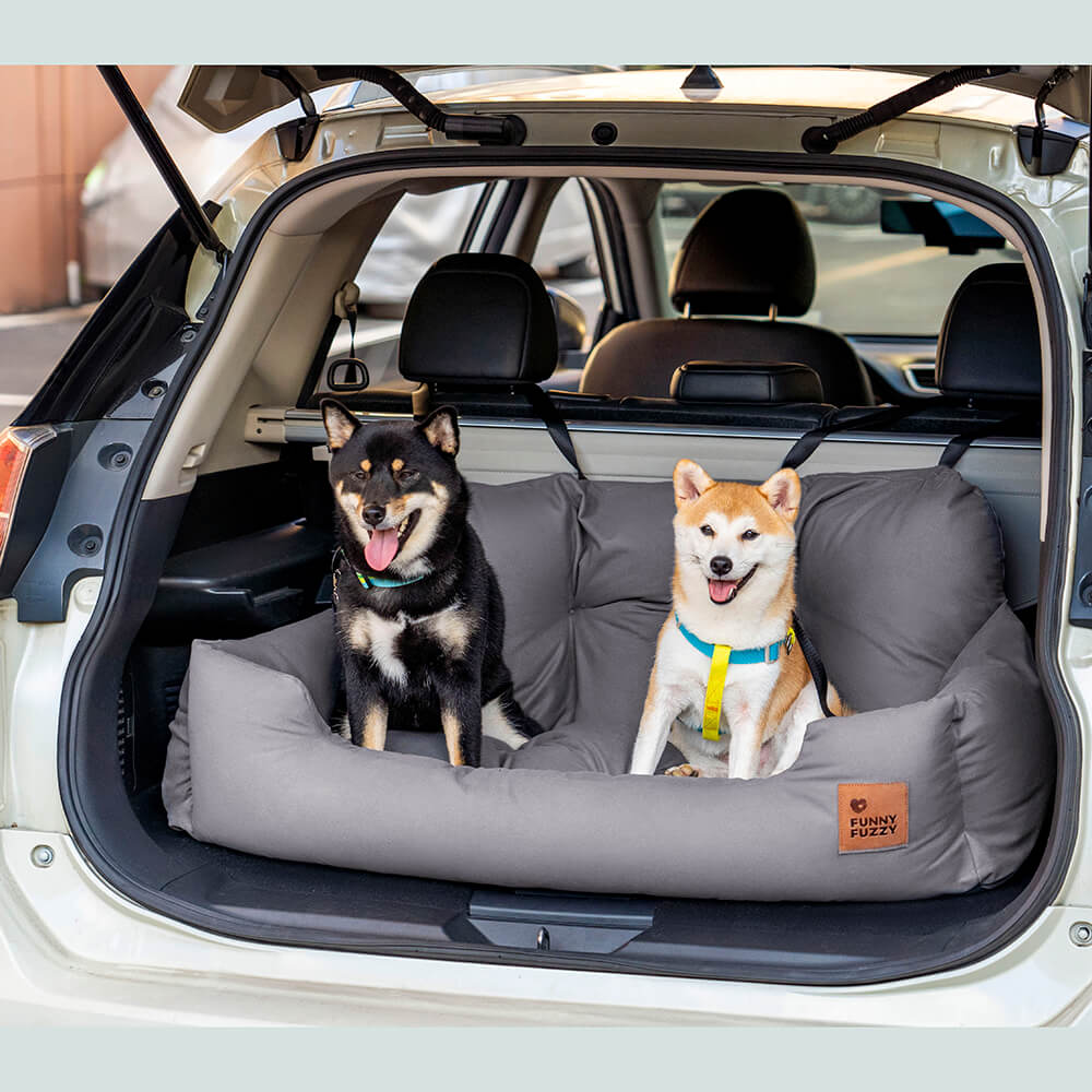 Travel Bolster Safety Medium Large Dog Car Back Seat Bed - FUNNYFUZZY