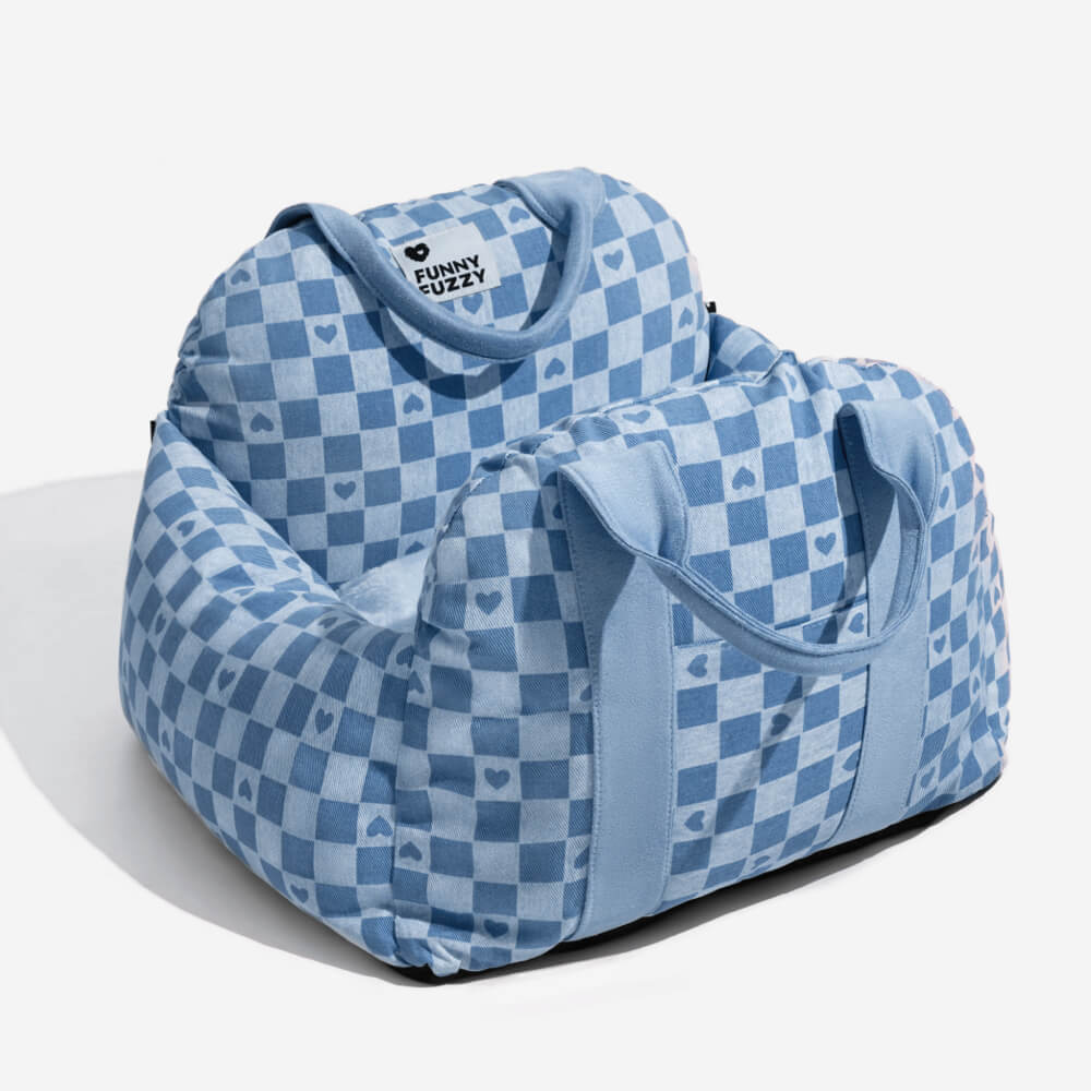 Camilla de asiento de automóvil para perros vintage corazón