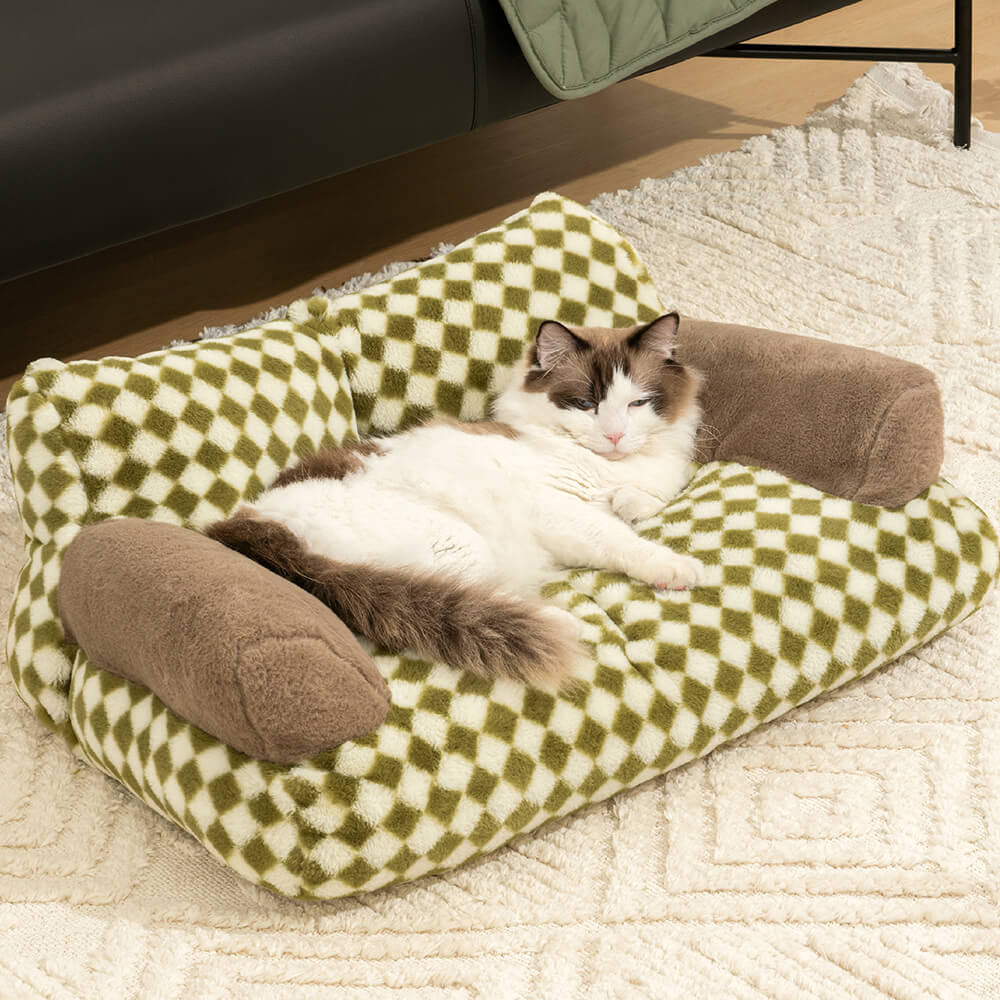 Vintage Leisure Diamond Cat Sofa Bed - FunnyFuzzy
