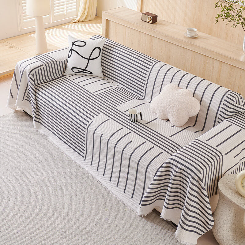 Housse de canapé multicolore à motif géométrique - Design moderne pour une maison élégante