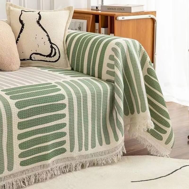 Housse de canapé multicolore à motif géométrique - Design moderne pour une maison élégante