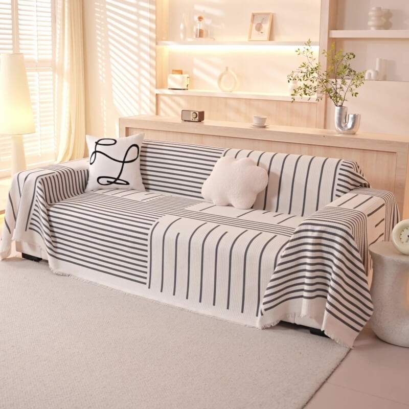 Housse de canapé multicolore à motif géométrique - Design moderne pour une maison élégante