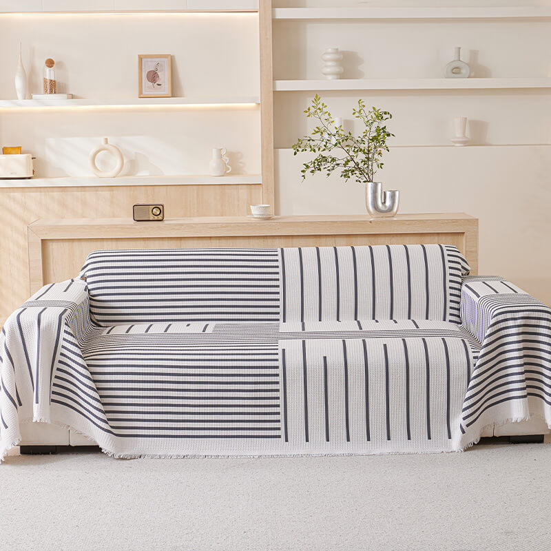 Housse de canapé multicolore à motif géométrique - Design moderne pour une maison élégante