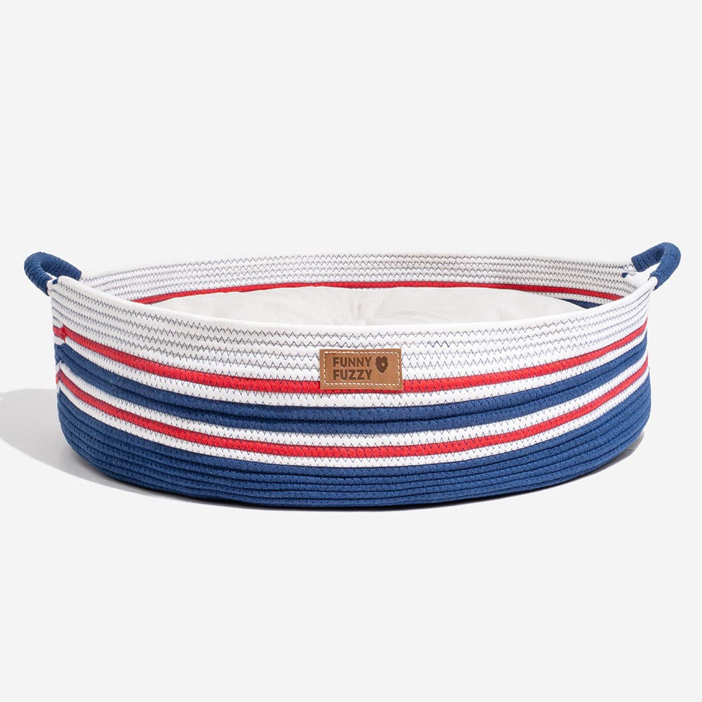 Handmade Lightweight Cotton Woven Beach Bag Pet Carrier- Summer Vacation