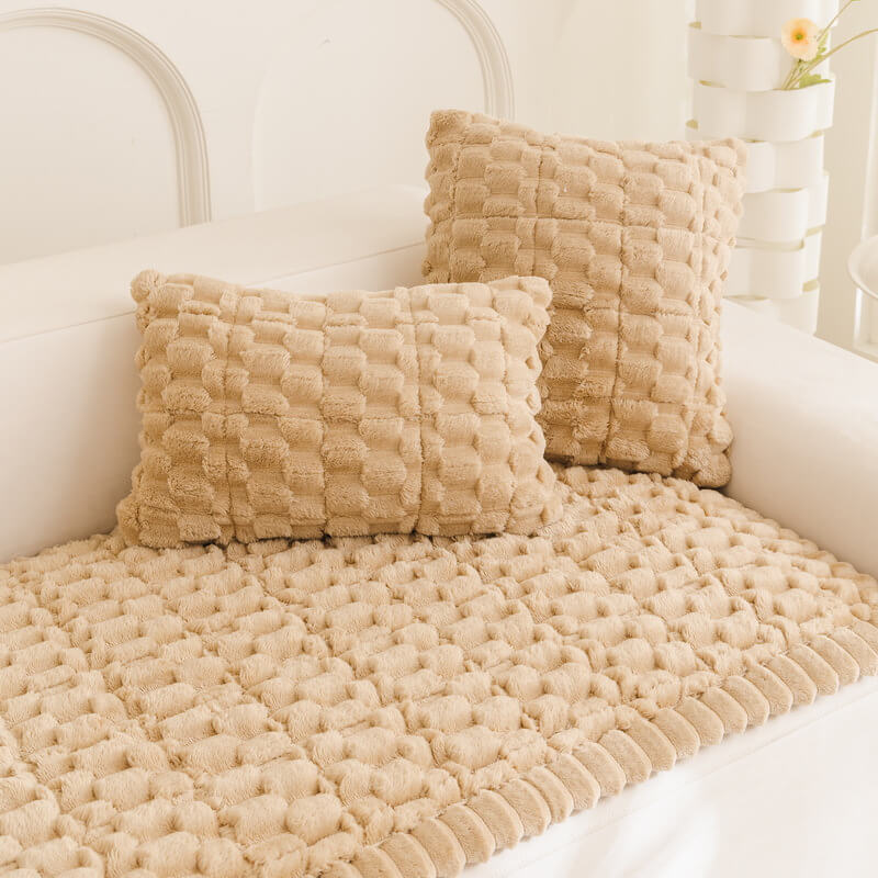 Honeycomb Plush Thickened Soft Sofa Decoration Pet Mat Couch Cover
