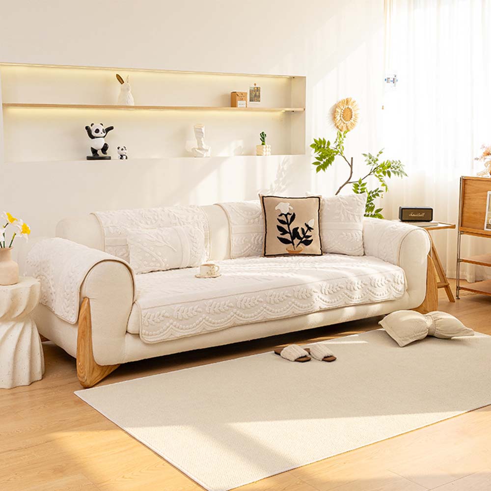 Jacquard Plush Comfortable Scratch-Resistant Non-Slip Couch Cover